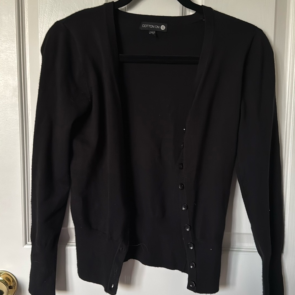Black V-neck cardigan